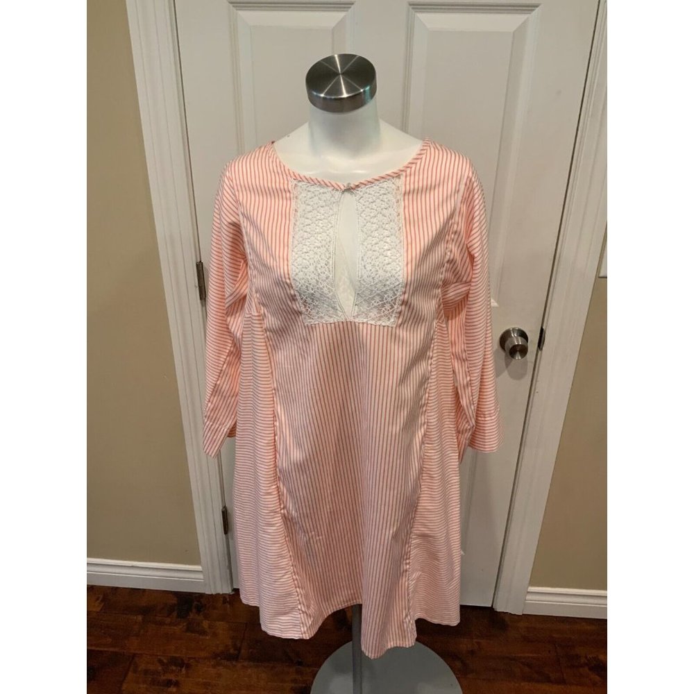 Thierry Colson "Talitha" Pink & White Stripe Kaftan Dress, Size Med NWT! $560